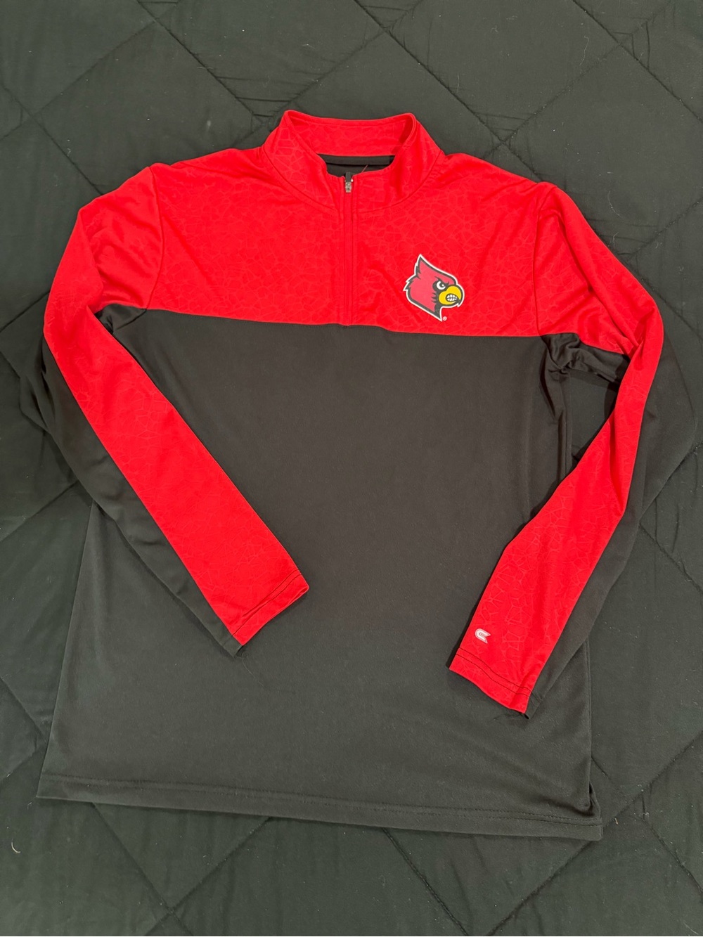Louisville Cardinals Red & Black Quarter-Zip Long Sleeve Pullover